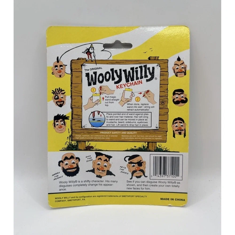 Vintage Basic Fun Wooly Willy Miniature‎ Portable Toy Travel Keychain